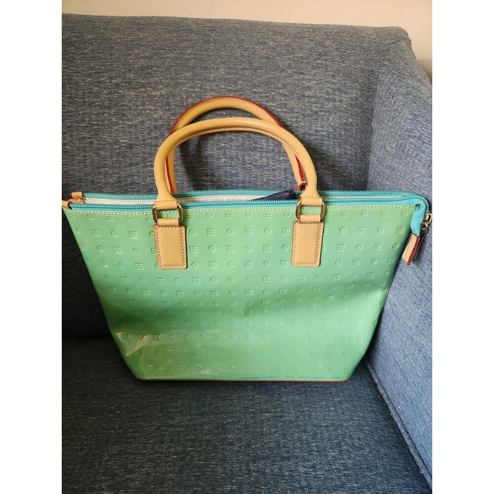Arcadia Patent Leather Satchel Handbag in Jade Green